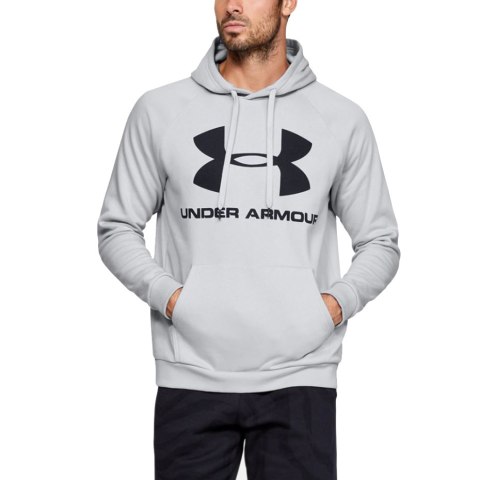 Bluza męska Under Armour Rival Fleece Logo Hoodie jasnoszara 1345628 014 Bluza męska Under Armour Rival Fleece Logo Hoodie jasnoszara 1345628 014