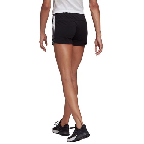 Spodenki damskie adidas Essentials Slim Shorts czarno-białe GM5523 Spodenki damskie adidas Essentials Slim Shorts czarno-białe GM5523