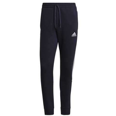 Spodnie męskie adidas Essentials Tapered Cuff 3 Stripes granatowe GK8977 Spodnie męskie adidas Essentials Tapered Cuff 3 Stripes granatowe GK8977