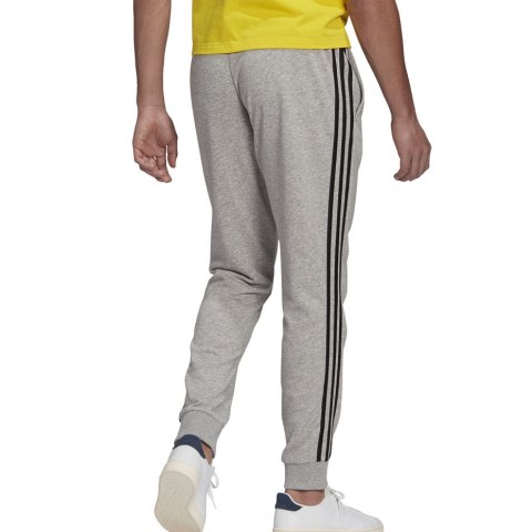 Spodnie męskie adidas Essentials Tapered Cuff 3 Stripes szare GK8889 Spodnie męskie adidas Essentials Tapered Cuff 3 Stripes szare GK8889