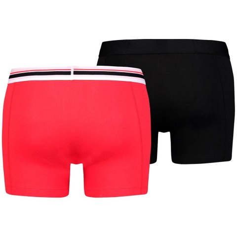 Bokserki męskie Puma Placed Logo Boxer 2P czerwone, czarne 906519 07 Bokserki męskie Puma Placed Logo Boxer 2P czerwone, czarne 906519 07