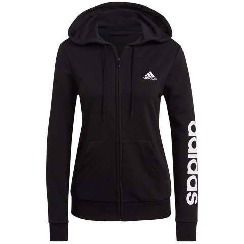 Bluza damska adidas Essentials Linear Ful zipp Hoodie czarna GL0791 Bluza damska adidas Essentials Linear Ful zipp Hoodie czarna GL0791