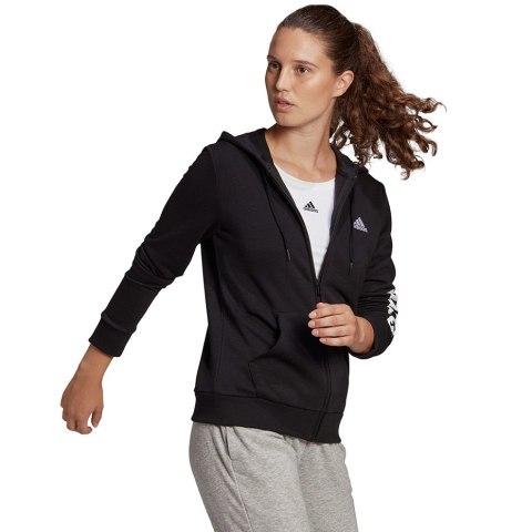 Bluza damska adidas Essentials Linear Ful zipp Hoodie czarna GL0791 Bluza damska adidas Essentials Linear Ful zipp Hoodie czarna GL0791