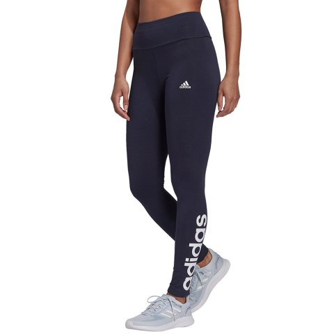 Legginsy damskie adidas Essentials High-Waisted Logo Leggings granatowe H07781 Legginsy damskie adidas Essentials High-Waisted Logo Leggings granatowe H07781