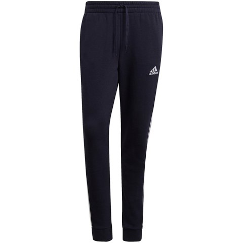 Spodnie męskie adidas Essentials Fleece Tapered Cuff 3-Band Pants granatowe GK8823 Spodnie męskie adidas Essentials Fleece Tapered Cuff 3-Band Pants granatowe GK8823