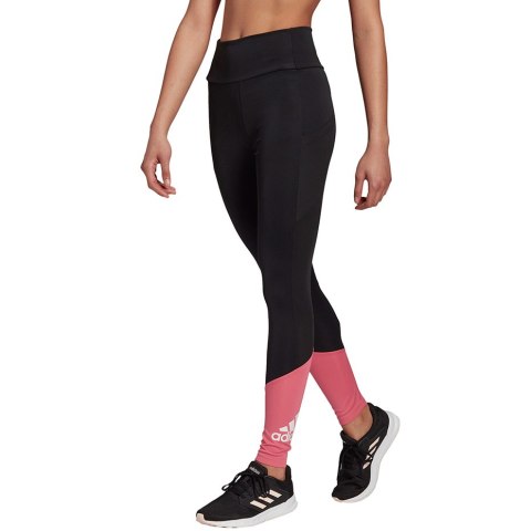 Legginsy damskie adidas Designed To Move Bi czarno-różowe GT0172 Legginsy damskie adidas Designed To Move Bi czarno-różowe GT0172