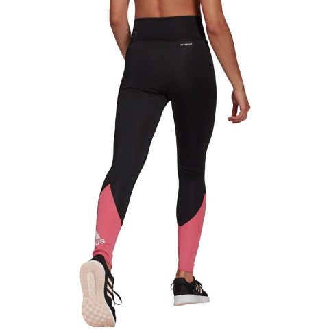 Legginsy damskie adidas Designed To Move Bi czarno-różowe GT0172 Legginsy damskie adidas Designed To Move Bi czarno-różowe GT0172