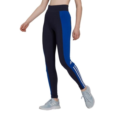 Legginsy damskie adidas Essentials Colorblock czarno-niebieskie GS6323 Legginsy damskie adidas Essentials Colorblock czarno-niebieskie GS6323