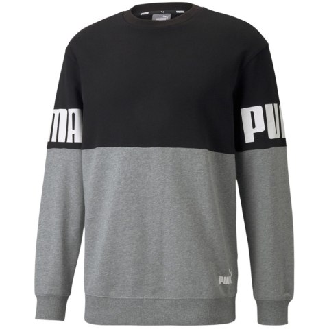 Bluza męska Puma Power Colorblock Crew szaro-czarna 589430 01 Bluza męska Puma Power Colorblock Crew szaro-czarna 589430 01