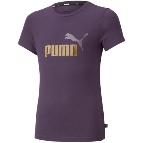 Koszulka dla dzieci Puma ESS+ Logo Tee fioletowa 587041 96 Koszulka dla dzieci Puma ESS+ Logo Tee fioletowa 587041 96