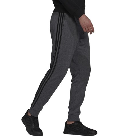 Spodnie męskie adidas Essentials French Terry Tapered Cuff 3-Stripes Pants szare H12256 Spodnie męskie adidas Essentials French Terry Tapered Cuff 3-Stripes Pants szare H12256