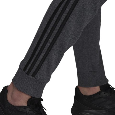 Spodnie męskie adidas Essentials French Terry Tapered Cuff 3-Stripes Pants szare H12256 Spodnie męskie adidas Essentials French Terry Tapered Cuff 3-Stripes Pants szare H12256