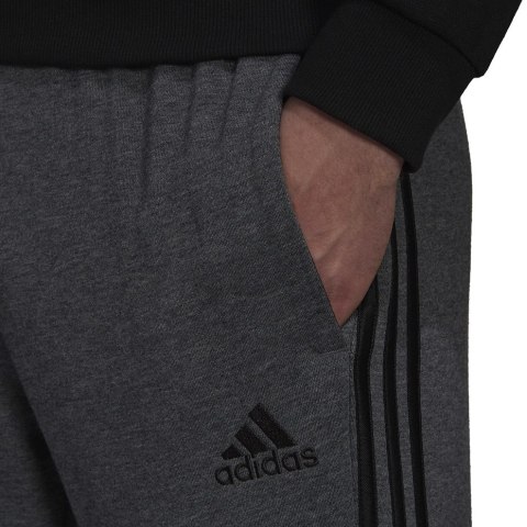 Spodnie męskie adidas Essentials French Terry Tapered Cuff 3-Stripes Pants szare H12256 Spodnie męskie adidas Essentials French Terry Tapered Cuff 3-Stripes Pants szare H12256