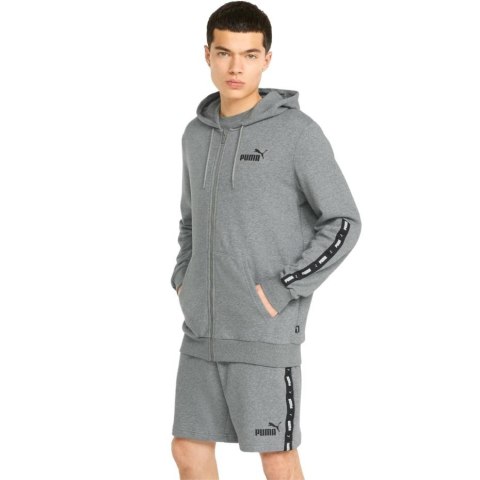 Bluza męska Puma ESS+ Tape Full-Zip Hoodie TR szara 848768 03 Bluza męska Puma ESS+ Tape Full-Zip Hoodie TR szara 848768 03