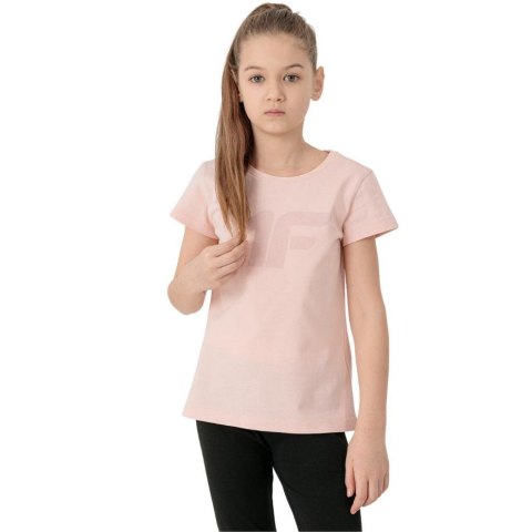 Koszulka dla dziewczynki 4F pudrowy koral HJL22 JTSD005 65S Koszulka dla dziewczynki 4F pudrowy koral HJL22 JTSD005 65S