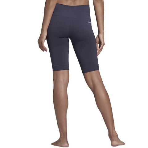 Legginsy damskie adidas Aeroknit Seamless Short Tights granatowe HE2960