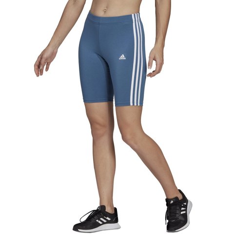 Spodenki damskie adidas Essentials 3-Stripes Bike Shorts niebieskie HD1803 Spodenki damskie adidas Essentials 3-Stripes Bike Shorts niebieskie HD1803