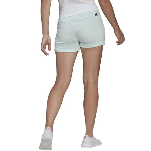 Spodenki damskie adidas Essentials Slim Logo Shorts turkusowe HE9363 Spodenki damskie adidas Essentials Slim Logo Shorts turkusowe HE9363