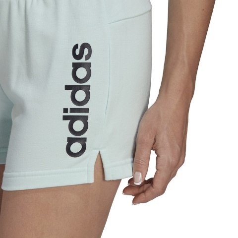 Spodenki damskie adidas Essentials Slim Logo Shorts turkusowe HE9363 Spodenki damskie adidas Essentials Slim Logo Shorts turkusowe HE9363