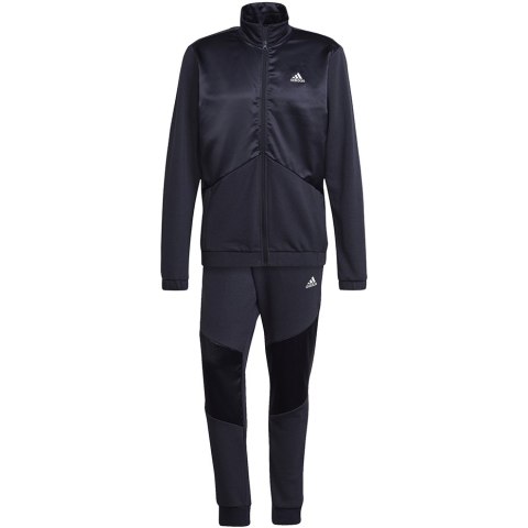 Dres męski adidas Satin French Terry Track Suit granatowy HI5396 Dres męski adidas Satin French Terry Track Suit granatowy HI5396