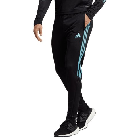 Spodnie męskie adidas Tiro 23 Club Training Tracksuit Bottoms czarno-niebieskie IC1586 Spodnie męskie adidas Tiro 23 Club Training Tracksuit Bottoms czarno-niebieskie IC1586