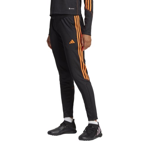 Spodnie damskie adidas Tiro 23 Club Training czarno-pomarańczowe HZ0189 Spodnie damskie adidas Tiro 23 Club Training czarno-pomarańczowe HZ0189