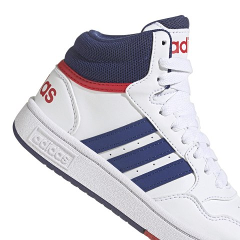 Buty dla dzieci adidas Hoops Mid biało-niebieskie GZ9647 Buty dla dzieci adidas Hoops Mid biało-niebieskie GZ9647