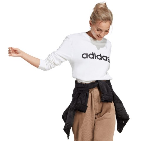 Bluza damska adidas Essentials Linear French Terry biała IC6879 Bluza damska adidas Essentials Linear French Terry biała IC6879