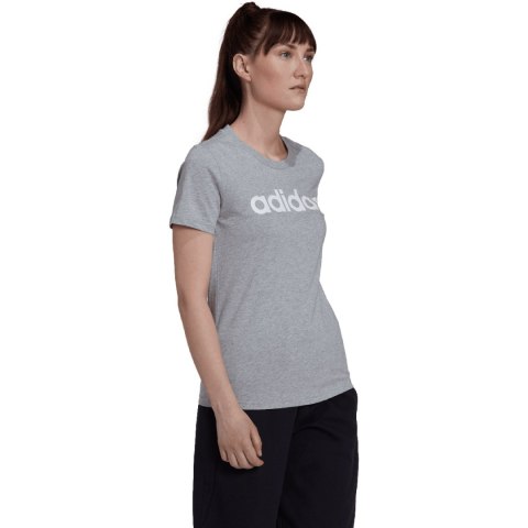 Koszulka damska adidas Loungwear Essentials Slim Logo szara HL2053 Koszulka damska adidas Loungwear Essentials Slim Logo szara HL2053