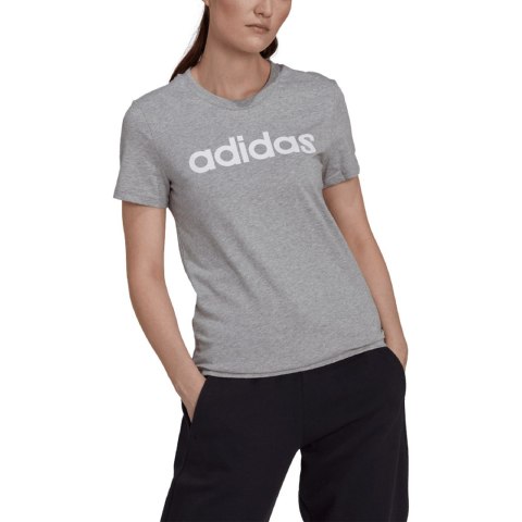 Koszulka damska adidas Loungwear Essentials Slim Logo szara HL2053 Koszulka damska adidas Loungwear Essentials Slim Logo szara HL2053