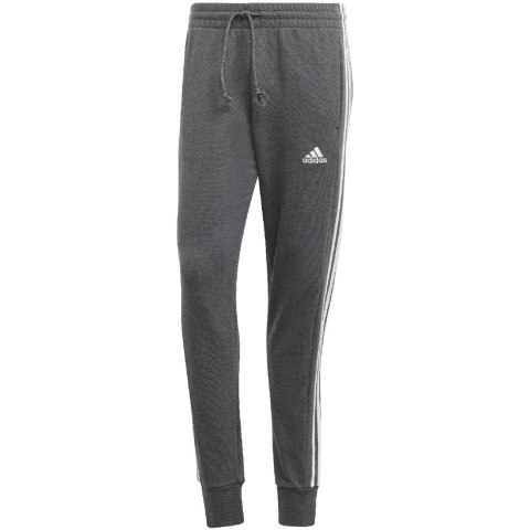 Spodnie męskie adidas Essentials French Terry Tapered Cuff 3-Stripes szare IC9408 Spodnie męskie adidas Essentials French Terry Tapered Cuff 3-Stripes szare IC9408