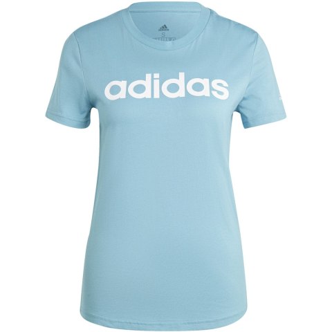 Koszulka damska adidas Loungewear Essentials Slim Logo Tee błękitna IC0629 Koszulka damska adidas Loungewear Essentials Slim Logo Tee błękitna IC0629