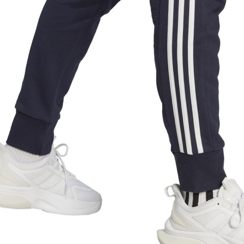 Spodnie męskie adidas Essentials French Terry Tapered Cuff 3-Stripes granatowe IC9406 Spodnie męskie adidas Essentials French Terry Tapered Cuff 3-Stripes granatowe IC9406