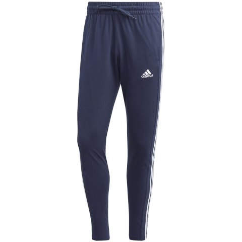 Spodnie męskie adidas Essentials Single Jersey Tapered Open Hem 3-Stripes granatowe IC0045 Spodnie męskie adidas Essentials Single Jersey Tapered Open Hem 3-Stripes granatowe IC0045