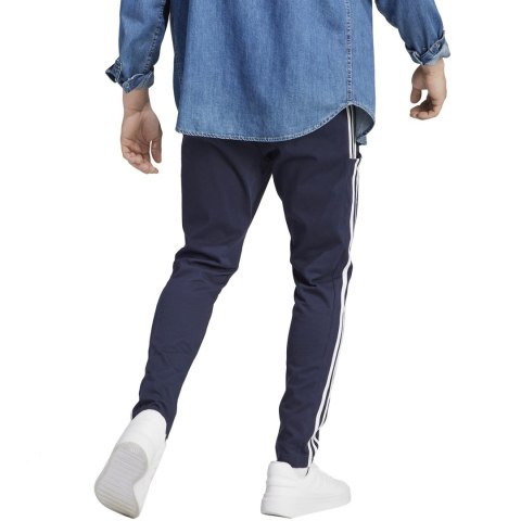 Spodnie męskie adidas Essentials Single Jersey Tapered Open Hem 3-Stripes granatowe IC0045 Spodnie męskie adidas Essentials Single Jersey Tapered Open Hem 3-Stripes granatowe IC0045