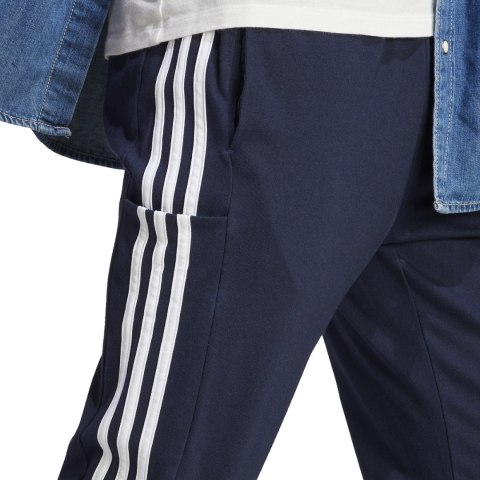 Spodnie męskie adidas Essentials Single Jersey Tapered Open Hem 3-Stripes granatowe IC0045 Spodnie męskie adidas Essentials Single Jersey Tapered Open Hem 3-Stripes granatowe IC0045