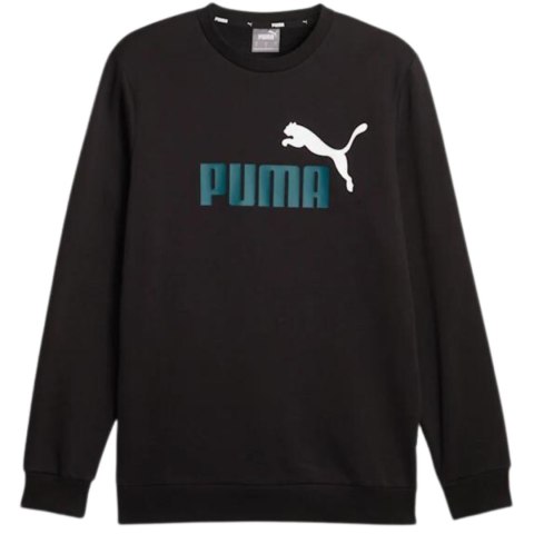 Bluza męska Puma ESS+ 2 Col Big Logo Crew FL czarna 586762 75 Bluza męska Puma ESS+ 2 Col Big Logo Crew FL czarna 586762 75