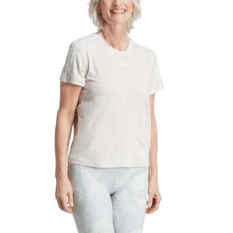 Koszulka damska adidas Aeroready Train Essentials 3-Stripes Tee beżowa HZ5681 Koszulka damska adidas Aeroready Train Essentials 3-Stripes Tee beżowa HZ5681
