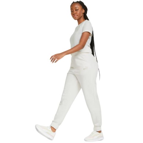 Spodnie damskie Puma ESS+ Embroidery High-Waist Pants FL kremowe 670007 99 Spodnie damskie Puma ESS+ Embroidery High-Waist Pants FL kremowe 670007 99