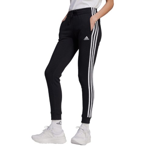 Spodnie damskie adidas Essentials 3-Stripes Fleece czarne HZ5753 Spodnie damskie adidas Essentials 3-Stripes Fleece czarne HZ5753
