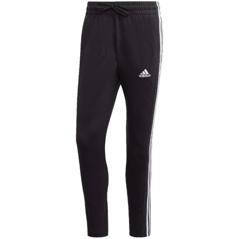 Spodnie męskie adidas Essentials Single Jersey Tapered Open Hem 3-Stripes czarne IC0044 Spodnie męskie adidas Essentials Single Jersey Tapered Open Hem 3-Stripes czarne IC0044