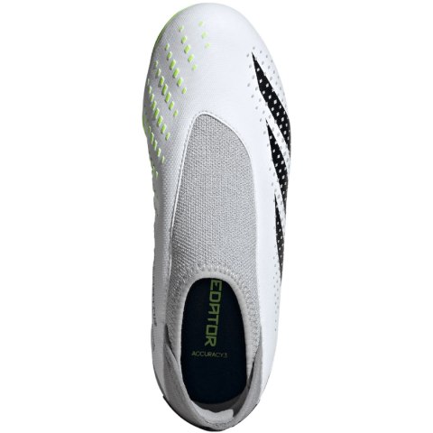 Buty piłkarskie dla dzieci adidas Predator Accuracy.3 Laceless FG biało-szare IF2265 Buty piłkarskie dla dzieci adidas Predator Accuracy.3 Laceless FG biało-szare IF2265