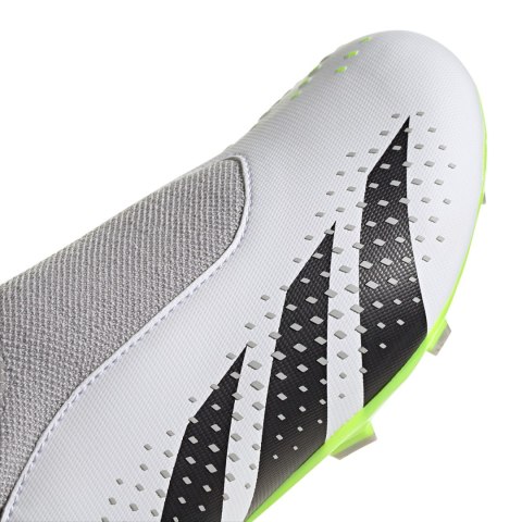 Buty piłkarskie dla dzieci adidas Predator Accuracy.3 Laceless FG biało-szare IF2265 Buty piłkarskie dla dzieci adidas Predator Accuracy.3 Laceless FG biało-szare IF2265