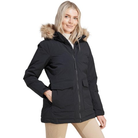 Kurtka damska adidas Parka Hooded Fur czarna IJ8260 Kurtka damska adidas Parka Hooded Fur czarna IJ8260