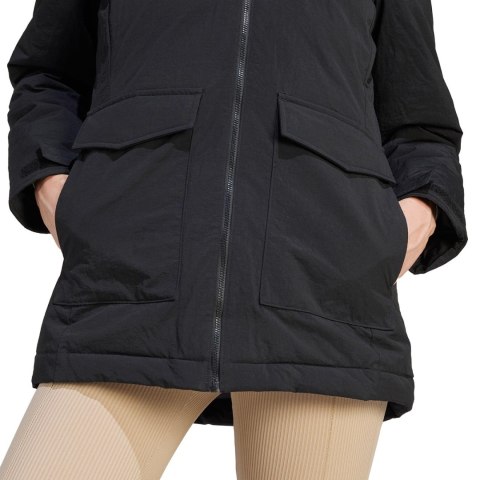 Kurtka damska adidas Parka Hooded Fur czarna IJ8260 Kurtka damska adidas Parka Hooded Fur czarna IJ8260