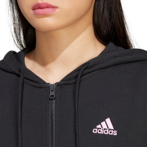 Bluza damska adidas Essentials Linear Full-Zip French Terry Hoodie czarna IS2072 Bluza damska adidas Essentials Linear Full-Zip French Terry Hoodie czarna IS2072