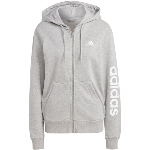 Bluza damska adidas Essentials Linear Full-Zip French Terry Hoodie szara IC6866 Bluza damska adidas Essentials Linear Full-Zip French Terry Hoodie szara IC6866