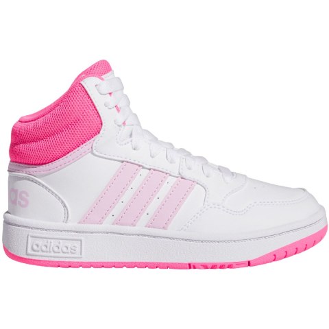 Buty dla dzieci adidas Hoops Mid biało-różowe IF2722 Buty dla dzieci adidas Hoops Mid biało-różowe IF2722