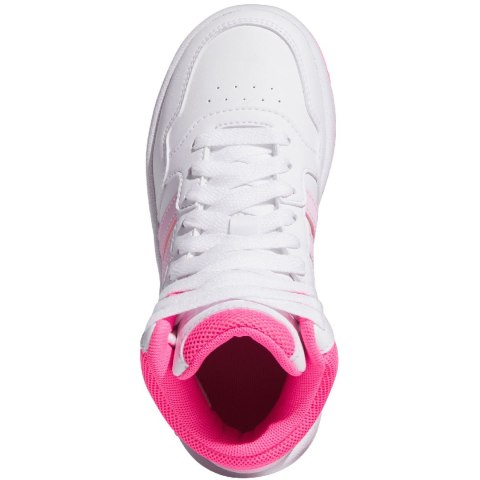 Buty dla dzieci adidas Hoops Mid biało-różowe IF2722 Buty dla dzieci adidas Hoops Mid biało-różowe IF2722