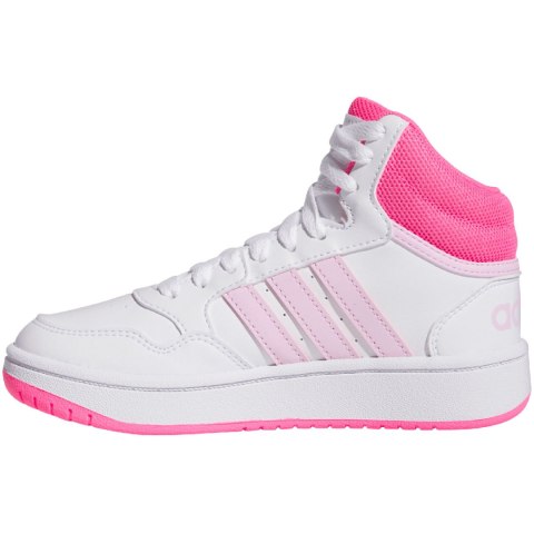 Buty dla dzieci adidas Hoops Mid biało-różowe IF2722 Buty dla dzieci adidas Hoops Mid biało-różowe IF2722